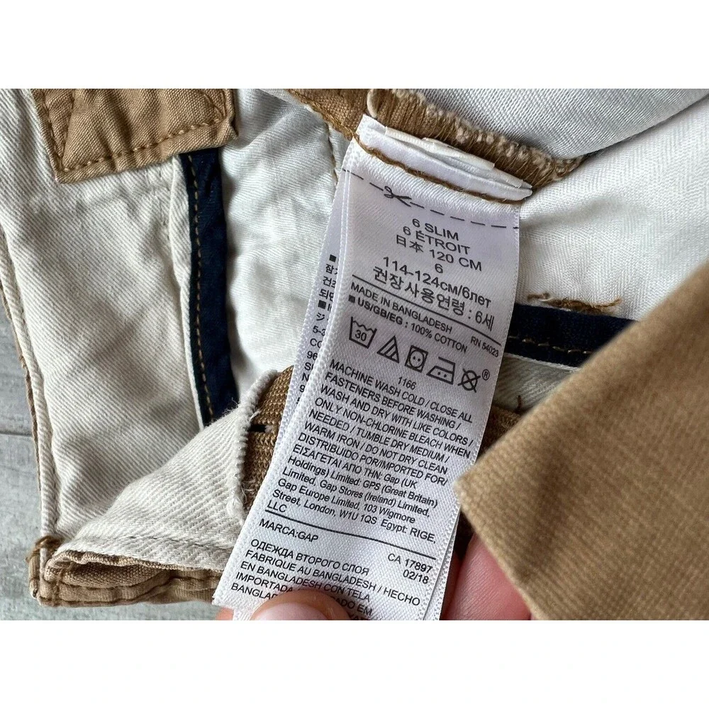 Gap Kid Toddler Boy Youth Cargo Shorts Khaki Tan Beige Casual Summer 6 Slim NEW
